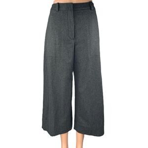 Aritzia Wilfred Dark Gray Wool High Waisted Wide Leg Trousers Pants Size 4